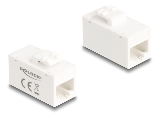 DELOCK Keystone module RJ45 90639, θηλυκό σε θηλυκό, Cat 6A UTP, λευκό