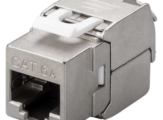 GOOBAY Keystone module RJ45 CAT 6A 90864, STP, 500 MHz, slim-line, ασημί