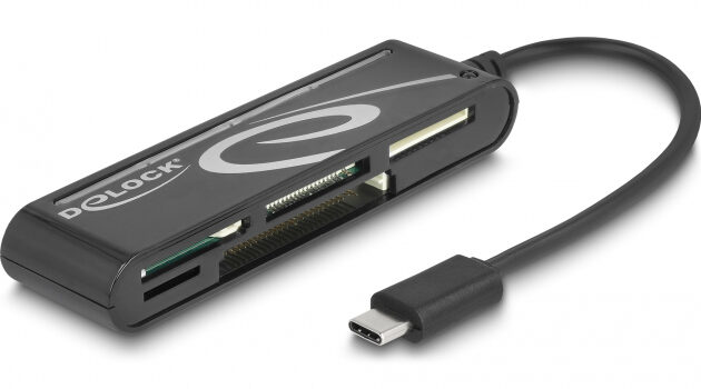 DELOCK card reader 91739 για micro SD/SD/CF/MS/xD, USB-C, μαύρο