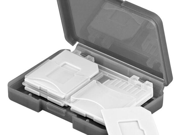 GOOBAY θήκη για κάρτες SD & micro SD 95349, 4 θέσεις, διάφανη-γκρι