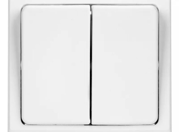TESLA STROPKOV διακόπτης κομμυτατέρ Standard A0214, διπλός, λευκός