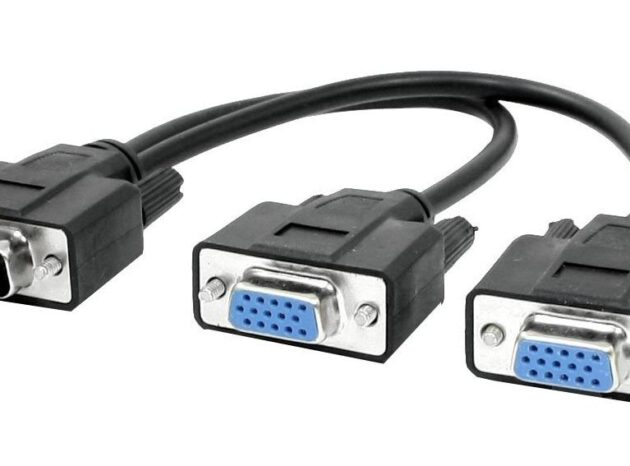 POWERTECH VGA splitter CAB-G014, 2 σε 1, HD, 0.2m, μαύρο