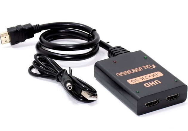 POWERTECH HDMI splitter CAB-H173, 1-in σε 2-out, 4K/30Hz, HDR/HDCP, μαύρο