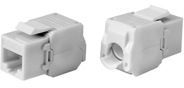 POWERTECH keystone module RJ45 female CAB-N150, Cat.6Α UTP 180°, λευκό