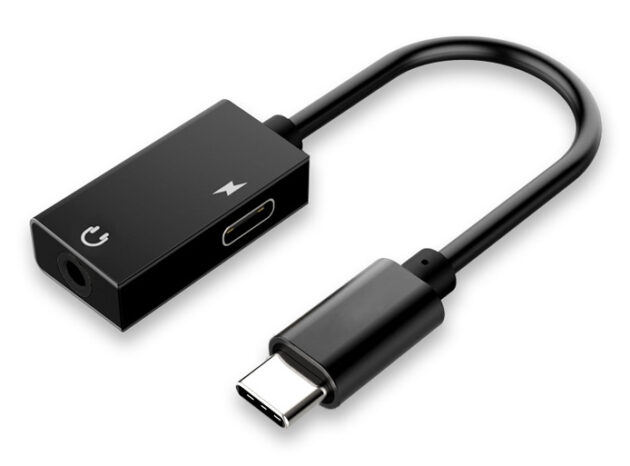 POWERTECH αντάπτορας USB-C σε USB-C & 3.5mm CAB-UC053, μαύρος