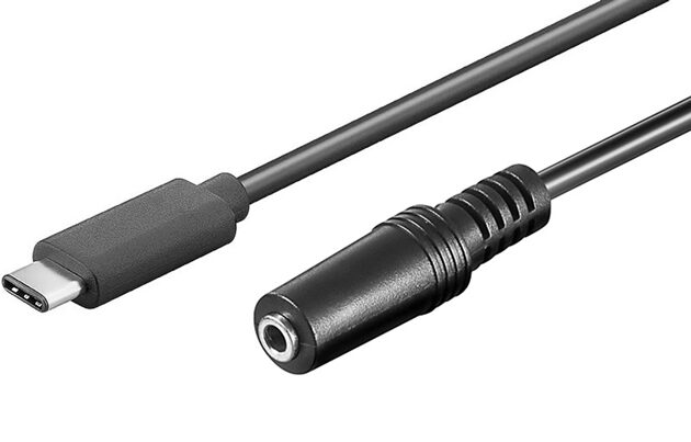 POWERTECH καλώδιο USB-C σε 3.5mm CAB-UC059 αρσενικό σε θηλυκό, 1m, μαύρο