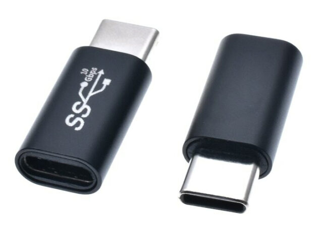 POWERTECH αντάπτορας USB-C CAB-UC063, αρσενικό σε θηλυκό, 10Gbps, μαύρος