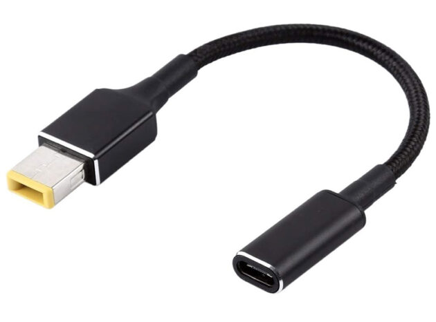 POWERTECH αντάπτορας τροφοδοσίας laptop CAB-UC077, USB-C σε slim tip Lenovo, μαύρος