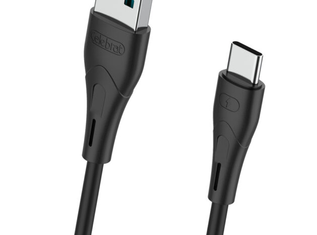 CELEBRAT καλώδιο USB-C σε USB CB-18T, 3A, 480Mbps, 1m, μαύρο