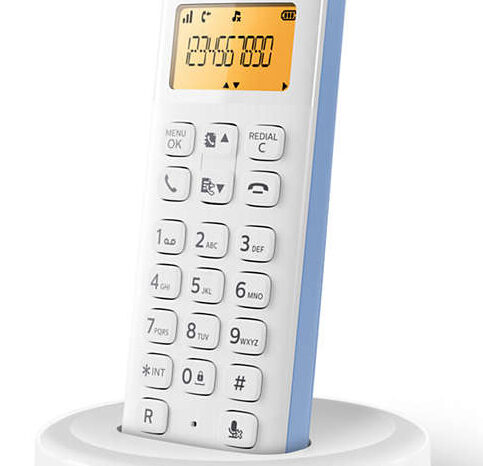 PHILIPS ασύρματο τηλέφωνο D1601S-34, με ελληνικό μενού, λευκό-μπλε