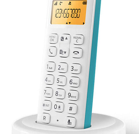 PHILIPS ασύρματο τηλέφωνο D1601T-34, με ελληνικό μενού, λευκό-πράσινο