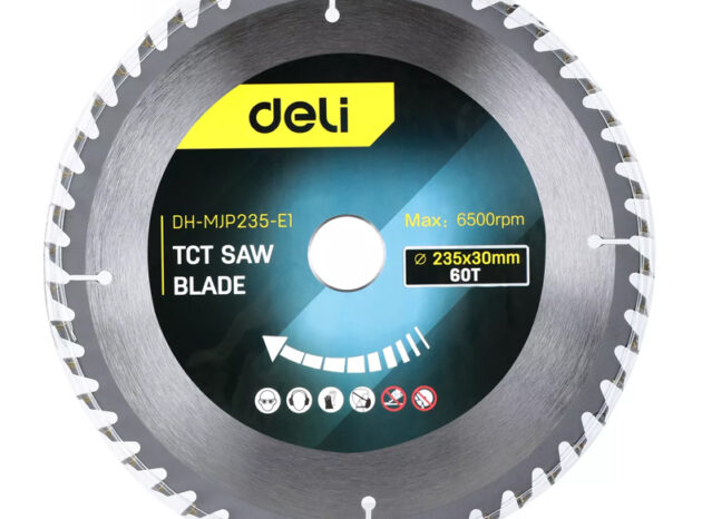 DELI δίσκος κοπής ξύλου DH-MJP235-E1, 60 δόντια, 235mm, 6500rpm