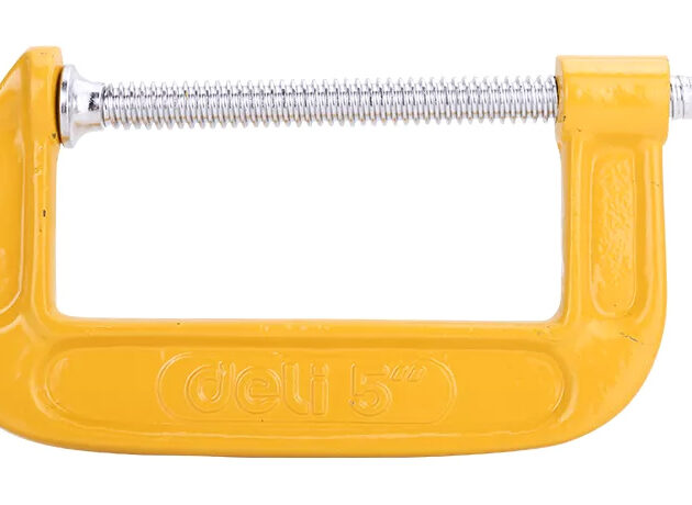 DELI σφιγκτήρας τύπου C DL-G205 με μέγιστο άνοιγμα 125mm, κίτρινος