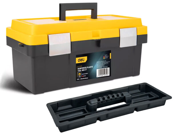 DELI εργαλειοθήκη DL-TC270, πλαστική, 40x21x19cm, μαύρη