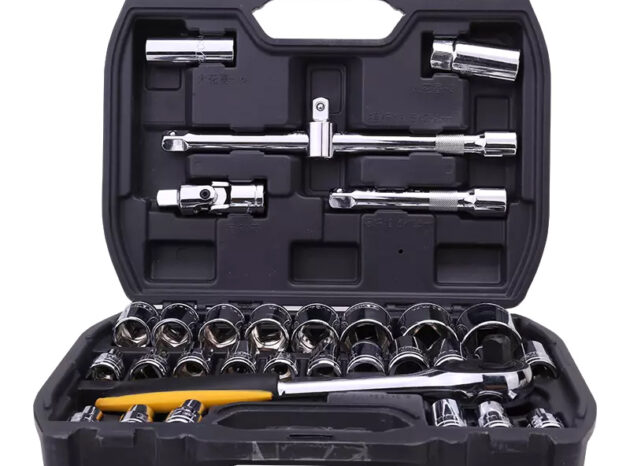 DELI σετ καστάνια με καρυδάκια DL1032, με θήκη, 1/2", Cr-V, 32τμχ