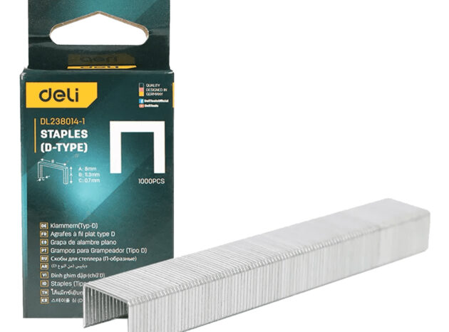 DELI συνδετήρες σχήματος Π DL238014-1 για καρφωτικό, 0.7x8x11.3mm, 1000τμχ