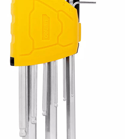 DELI σετ κλειδιά Allen DL3088 με μακρύ βραχίονα, 1.5-10mm, Cr-V, 9τμχ