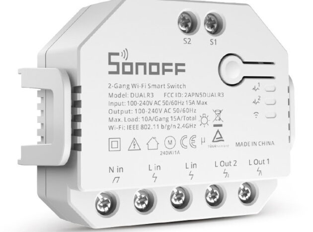 SONOFF smart διακόπτης DUALR3, 2-Gang, WiFi, 15A, λευκός