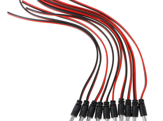 FOLKSAFE καλώδιο FS-DCPIGTAIL-M με αρσενικό βύσμα 5.5x2.1mm, 10τμχ