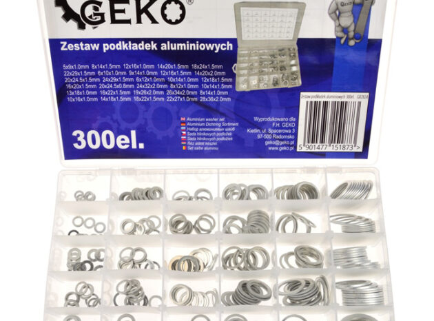 GEKO σετ αλουμινένιες ροδέλες G02824, διάφορα μεγέθη, 300τμχ