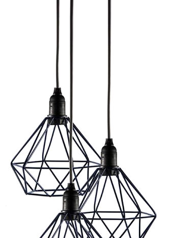 POWERTECH τρίφωτο φωτιστικό οροφής HLL-0004, E27, Φ20, μεταλλικό, μαύρο