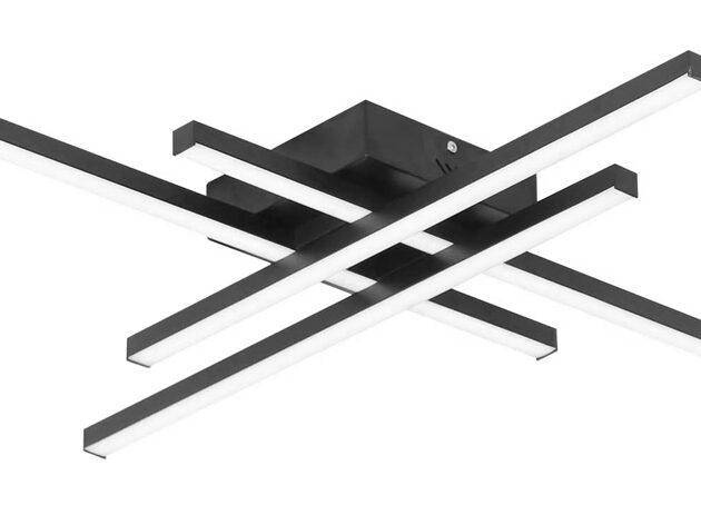 POWERTECH LED φωτιστικό οροφής HLL-0111, 50W, 4500K, 9x60x60cm, μαύρο