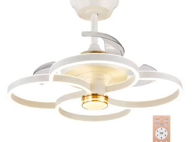 POWERTECH ανεμιστήρας οροφής HLL-0147 με LED φως, 120W, Φ65x45cm, λευκός
