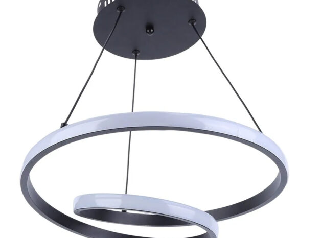 POWERTECH LED φωτιστικό οροφής HLL-0154, 25W, 4000K, Φ40cm, 1m, μαύρο