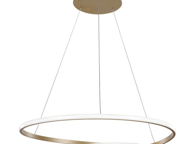 POWERTECH LED φωτιστικό οροφής HLL-0155, 25W, 4000K, Φ40cm, 1m, χρυσό