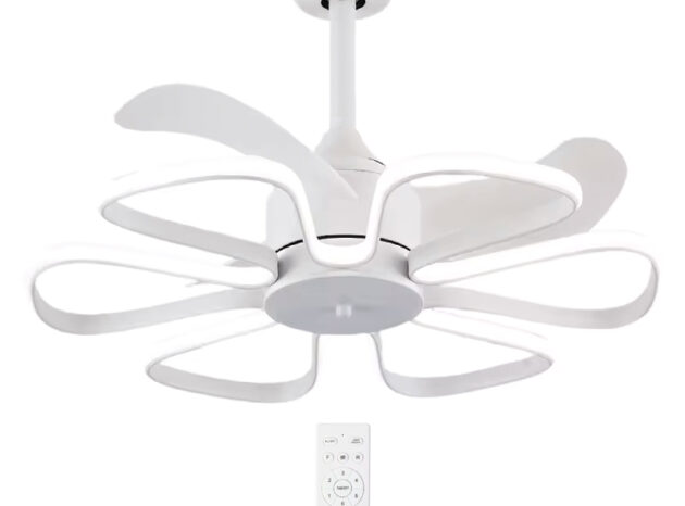 POWERTECH ανεμιστήρας οροφής HLL-0173 με LED φως, 96W, Φ55x35cm, λευκός