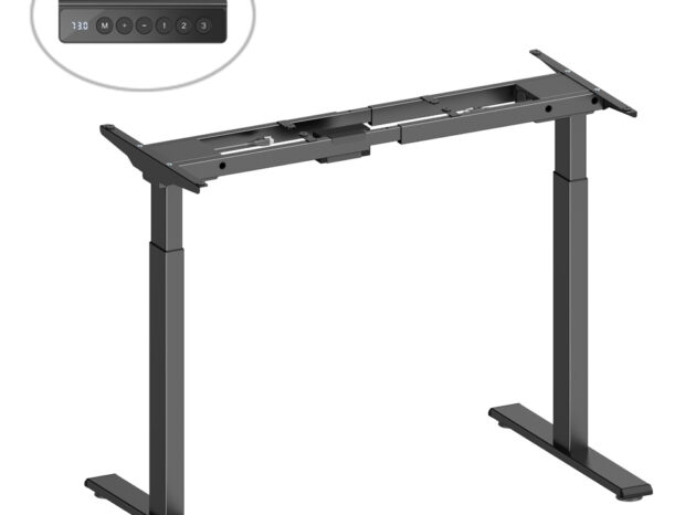 BRATECK σκελετός ηλεκτρικού γραφείου M12-22D, 95~145x60x70~118cm, μαύρο
