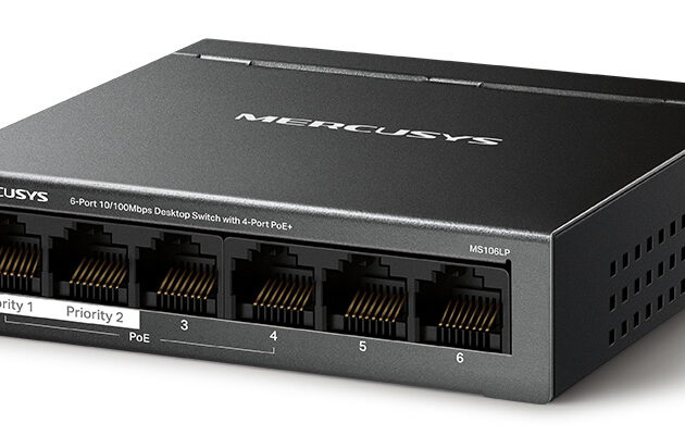MERCUSYS Desktop Switch MS106LP, 6x 10/100 Mbps, PoE+, Ver. 1.0