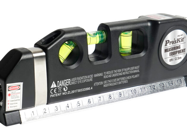 PROSKIT γραμμικό αλφάδι laser PD-161-C με κόκκινη δέσμη, μετροταινία