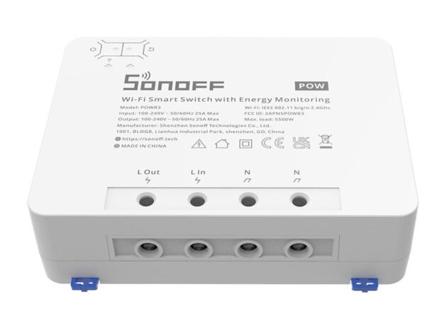 SONOFF smart διακόπτης παρακολούθησης ισχύος POWR3, WiFi, 25A, λευκός