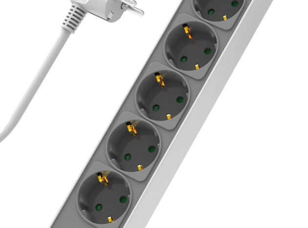 POWERTECH πολύπριζο ασφαλείας PT-1058, 6x schuko, 16A, 1.4m, λευκό