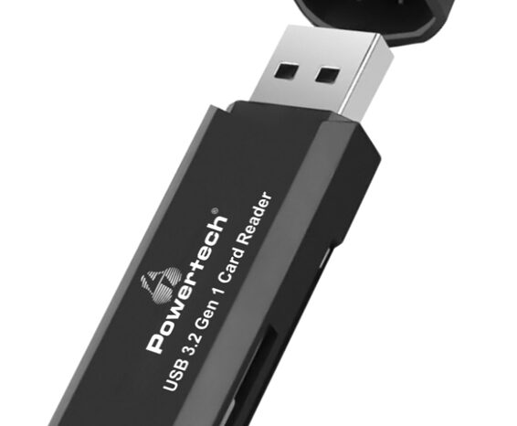 POWERTECH card reader PT-1112 για SD & micro SD, USB 3.2, 5Gbps, μαύρο