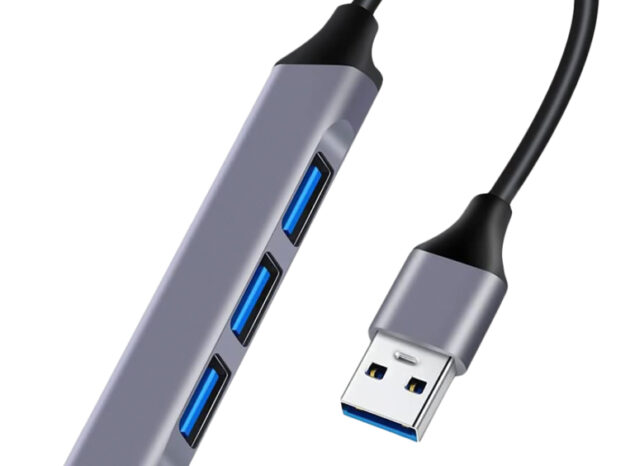 POWERTECH USB hub PT-1114, 4x θυρών, 5Gbps, USB σύνδεση, γκρι