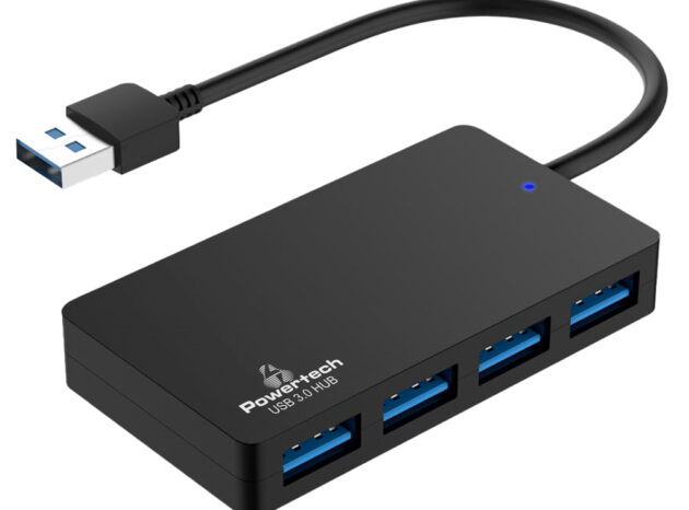 POWERTECH USB hub PT-1145, 4x θυρών, 5Gbps, USB σύνδεση, μαύρο