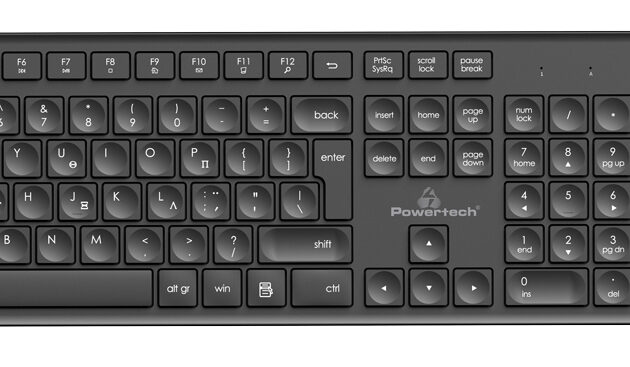 POWERTECH set ποντίκι & πληκτρολόγιο PT-1151, ασύρματο, 1600DPI, μαύρο