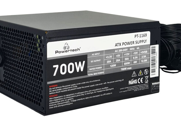 POWERTECH τροφοδοτικό για PC PT-1169, 700W, ATX, 140mm Fan