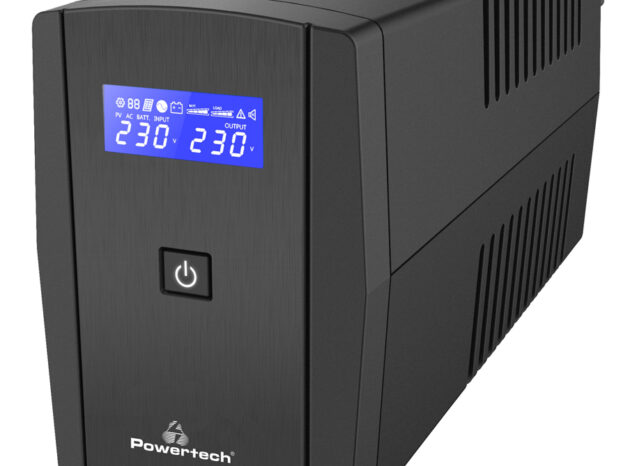 POWERTECH UPS Line Interactive PT-1296 με οθόνη, 1100VA, 660W, 2x Schuko