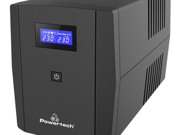 POWERTECH UPS Line Interactive PT-1298 με οθόνη, 2200VA, 1320W, 4x Schuko, 2x RJ45/RJ11, USB Type B