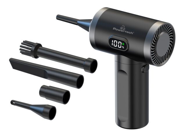 POWERTECH ηλεκτρικό air duster PT-1316 με LED φακό, 50W, 3600mAh, μαύρο