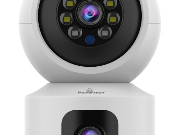POWERTECH smart κάμερα PT-1338, 2MP, dual lens, WiFi, PTZ, SD