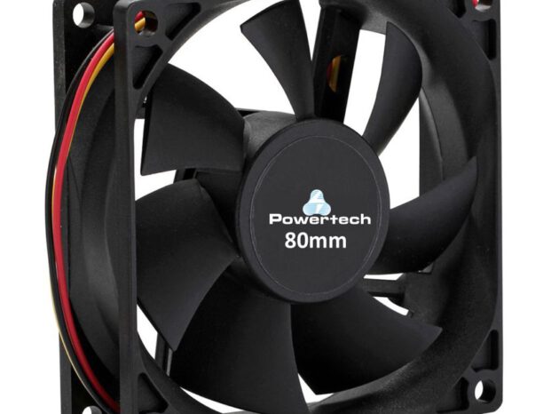 POWERTECH ανεμιστήρας PT-155, 80 x 80 x 25mm, 12V, 3pin & 4 βίδες