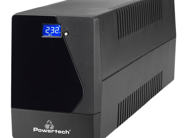 POWERTECH UPS Line Interactive PT-1800LCD με οθόνη, 1800VA, 1080W, 4x Schuko, 2x RJ45/RJ11, USB Type B