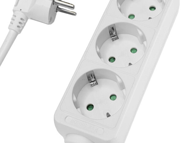 POWERTECH πολύπριζο PT-868, 3x schuko, 16A, 1.5m, λευκό
