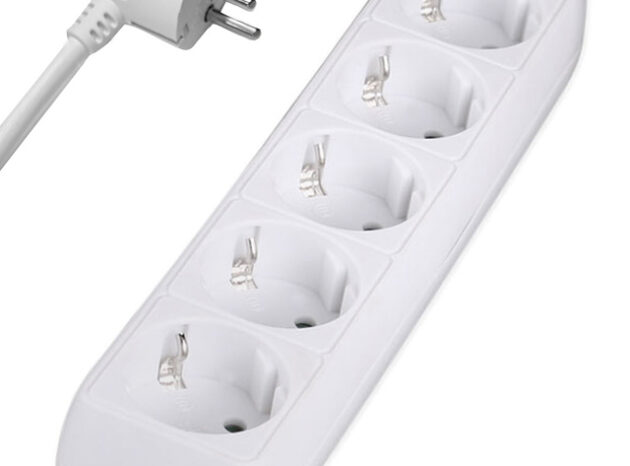 POWERTECH πολύπριζο PT-871, 5x schuko, 16A, 3m, λευκό