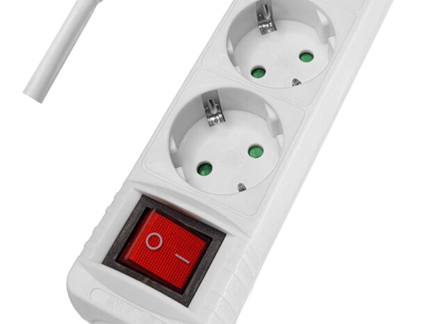 POWERTECH πολύπριζο PT-873, 3x schuko, 16A, 1.5m, λευκό