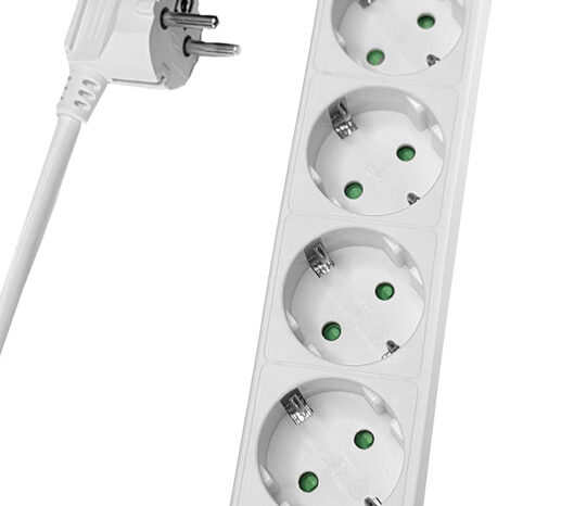 POWERTECH πολύπριζο PT-876, 5x schuko, 16A, 3m, λευκό